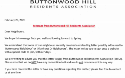 Buttonwood Hill Residents Association Spring 2021 Newsletter