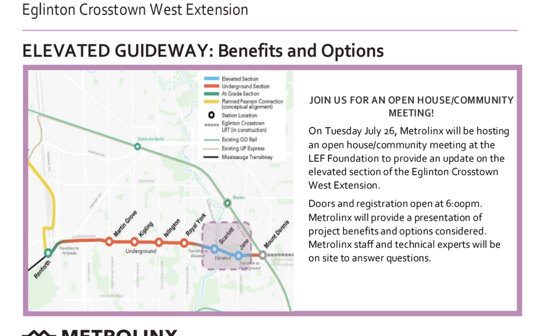 Eglinton West LRT Update July 26th