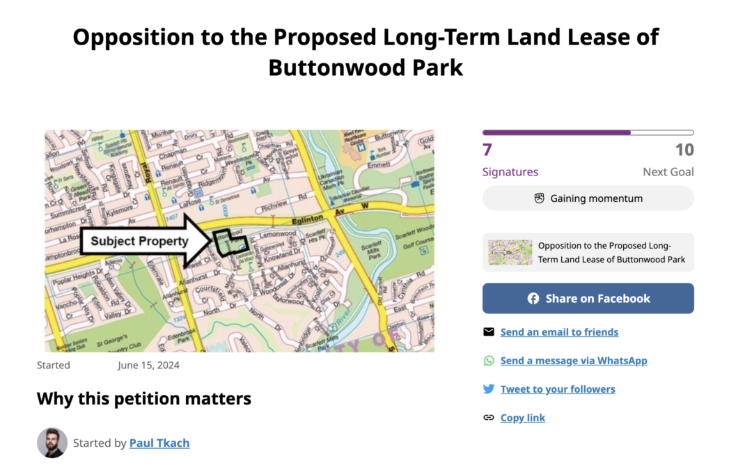 SIGN PETITION – Preserve Buttonwood Park